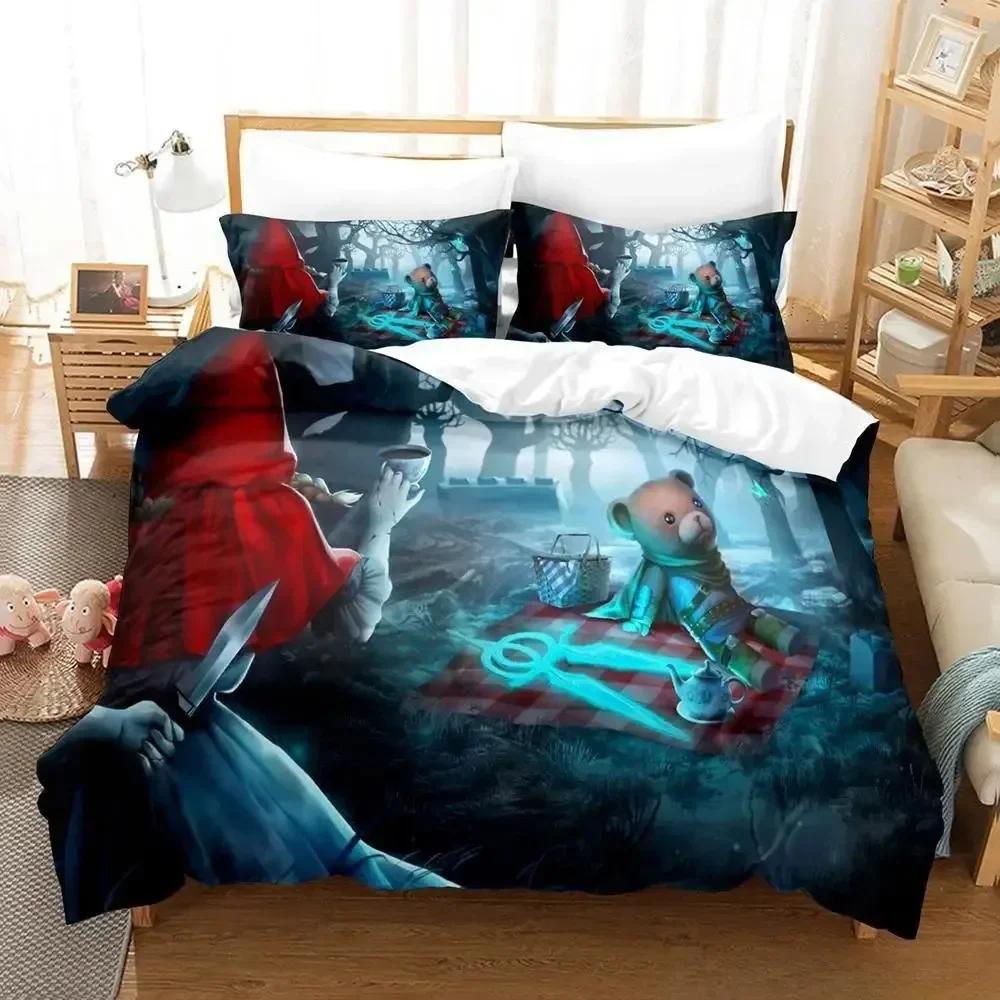

3D Аниме Самые мрачные сказки Принтованный Постельный комплект Пододеяльник Наволочка Постельный набор Постельное белье Простыня Покрывало Полный Размер Королевы Королевский Размер 70x133cm 2pcs