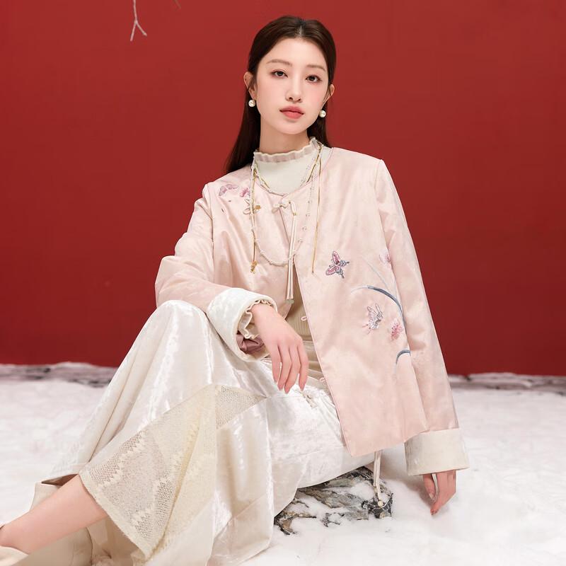 Sancai Plus Size Women's Embroidered Quilted Jacket