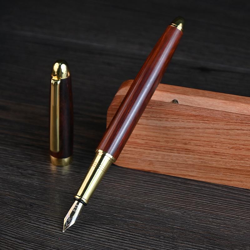 Brass Sandalwood Pen, Students Can Use Practice Pen, Business Office Can Change Ink Bag Pen Lettering