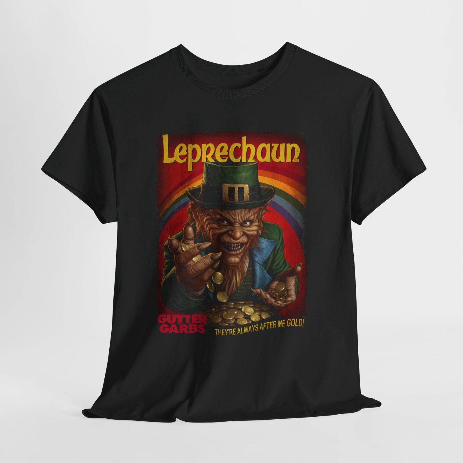 Leprechaun Horror Movie Men s Black Tees T-Shirt Size S-5XL S