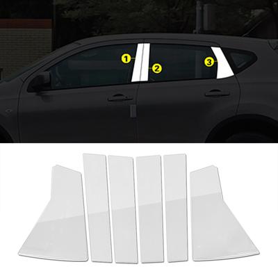 Für Nissan Qashqai J10 2007 2013 Auto Außenteil Modifizieren Fenster B C Säule Nachrüsten Pailletten Dekor Zierleiste Edelstahl Aufkleber