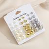 IF ME 15pairs/set   Circular Stud Earrings Set for Woman Hypoallergenic  Silver Earring Accessories Jewelry