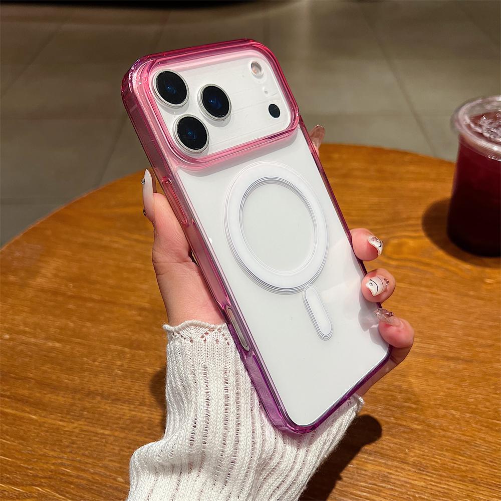 

Gradient Colorful for Magsafe Magnetic Phone Case for 17 Air 16E 15 14 Plus 13Mini 12 11 Pro Max Clear Wireless Charge Cover iPhone 15 Pro Max