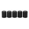 5Pcs Automotive Intake Vacuum Hose Cap Silicone Weather Resistant Vacuum Hose End for 19mm Tube Black