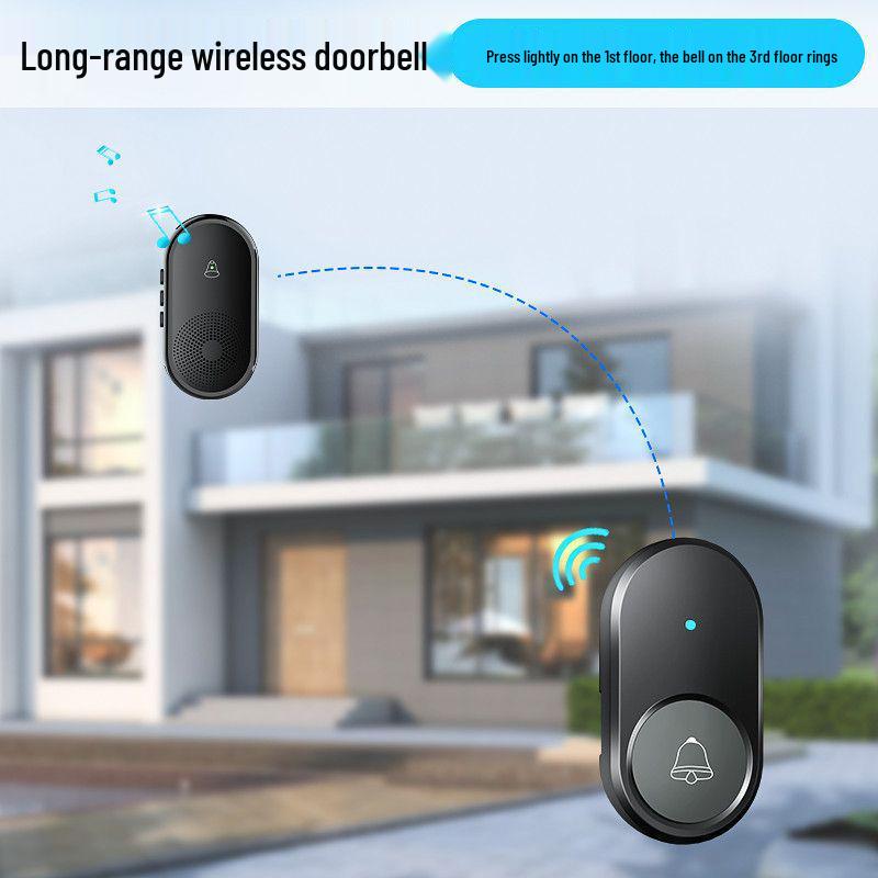 Wireless Smart Doorbell with Long-Range Remote Control and Large Volume for Elderly