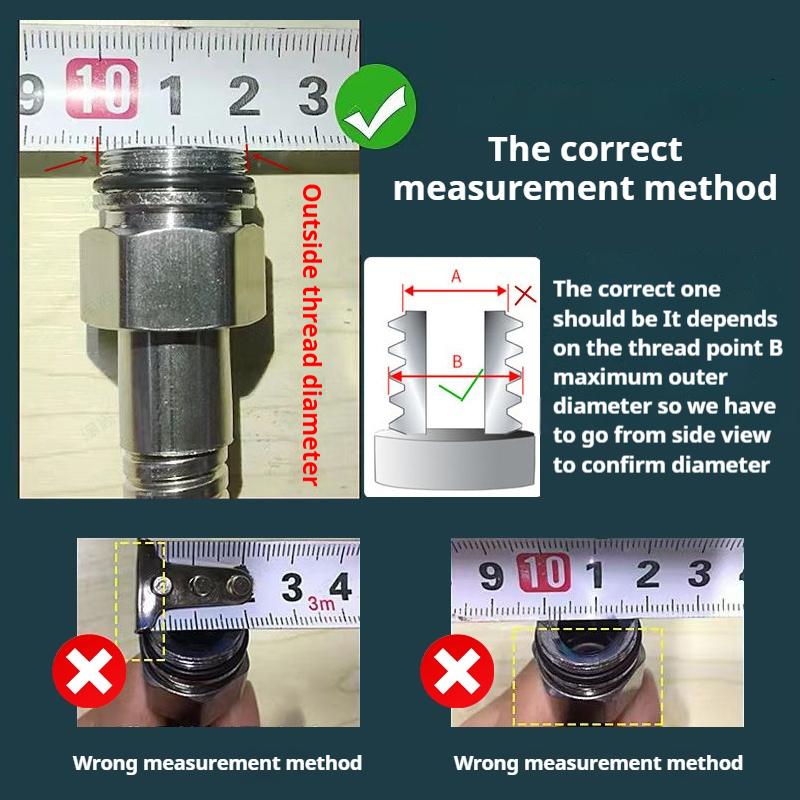 Water Faucet Coupler 1/2'' M16 M18 M20 M22 M24 M28 Thread Connector Tap Shower Adapter Bubbler Kitchen Bathroom Reducer Joint