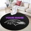 Custom Name,Baltimore Ravens pattern round rug,Carpet Rug for Living Room Bedroom Playroom ,Non-slip Floor Mat,Holiday Gifts and Birthday Gifts.