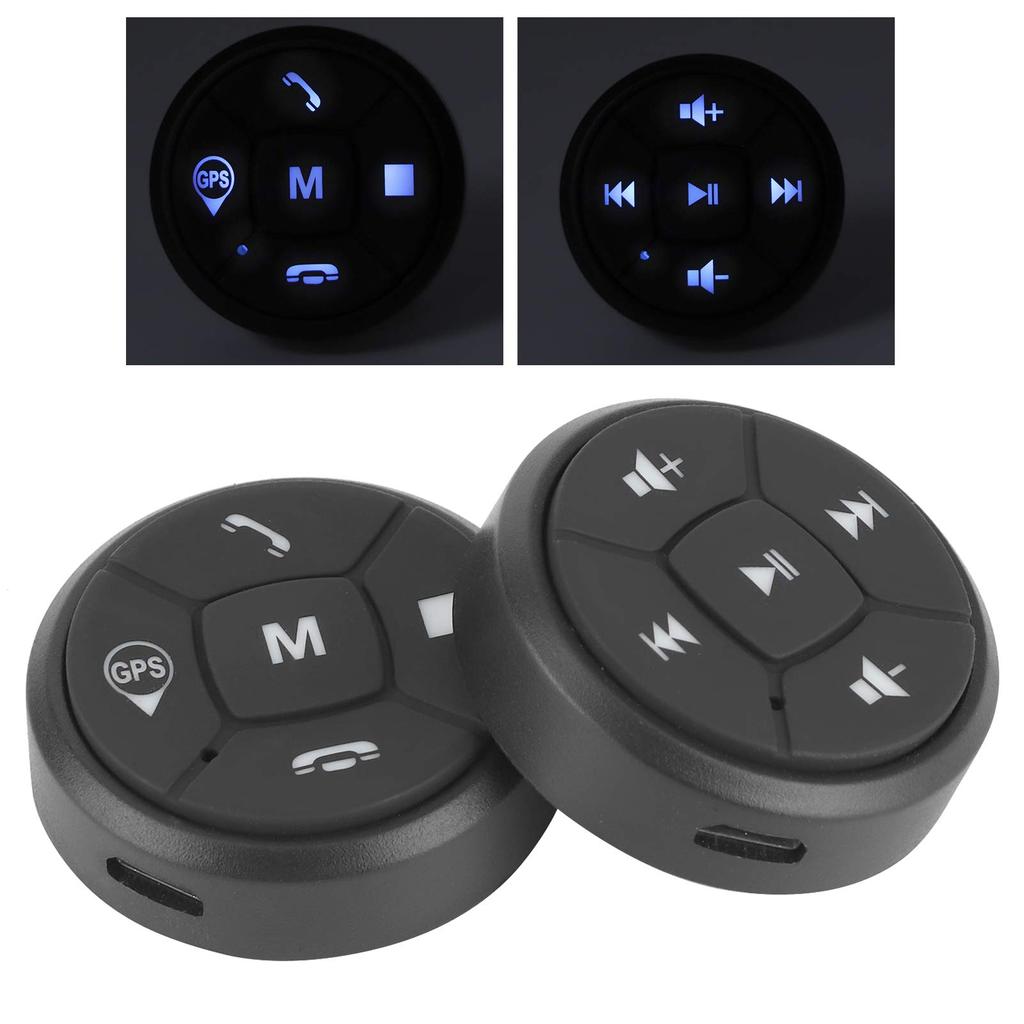 Akozon Car Steering Wheel Controller Steering Wheel Control Button Radio Volume Navigation Controller Switch