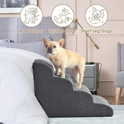 Rampa Curva de Escalones para Perros para Camas Altas Antideslizante Equilibrada Escalones para Mascotas para Perros y Gatos Escalada Fácil Escalones para Mascotas para Perros