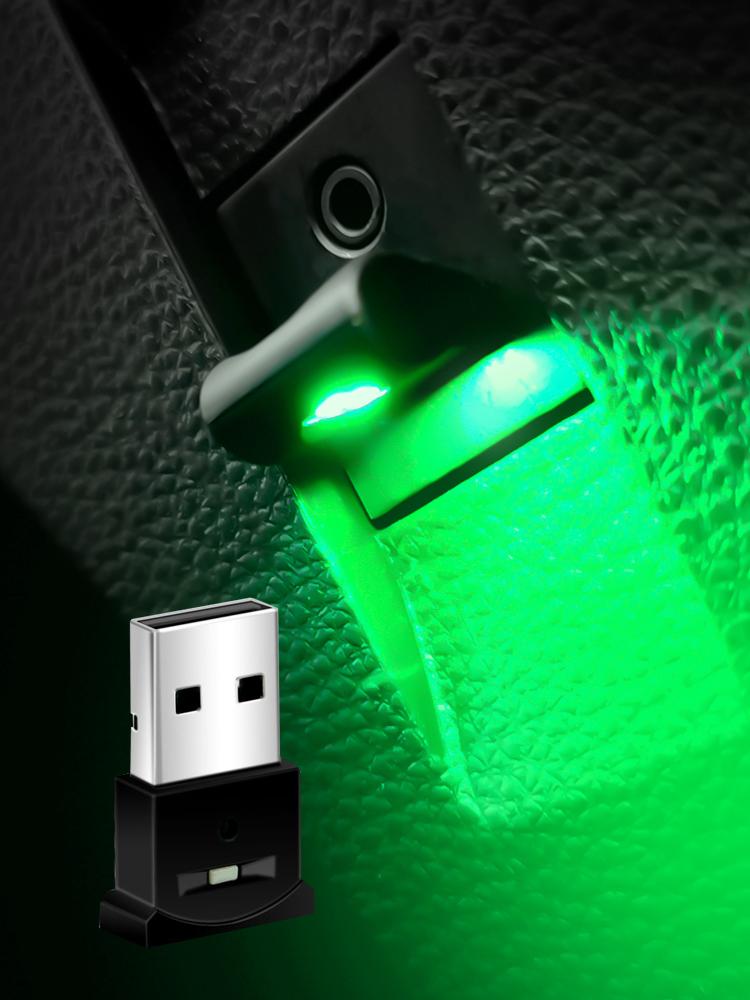 1Pc Car Mini USB LED Atmosphere Lights Car Interior Neon Decorative Lamp Emergency Lighting Universal PC Portable Plug Play