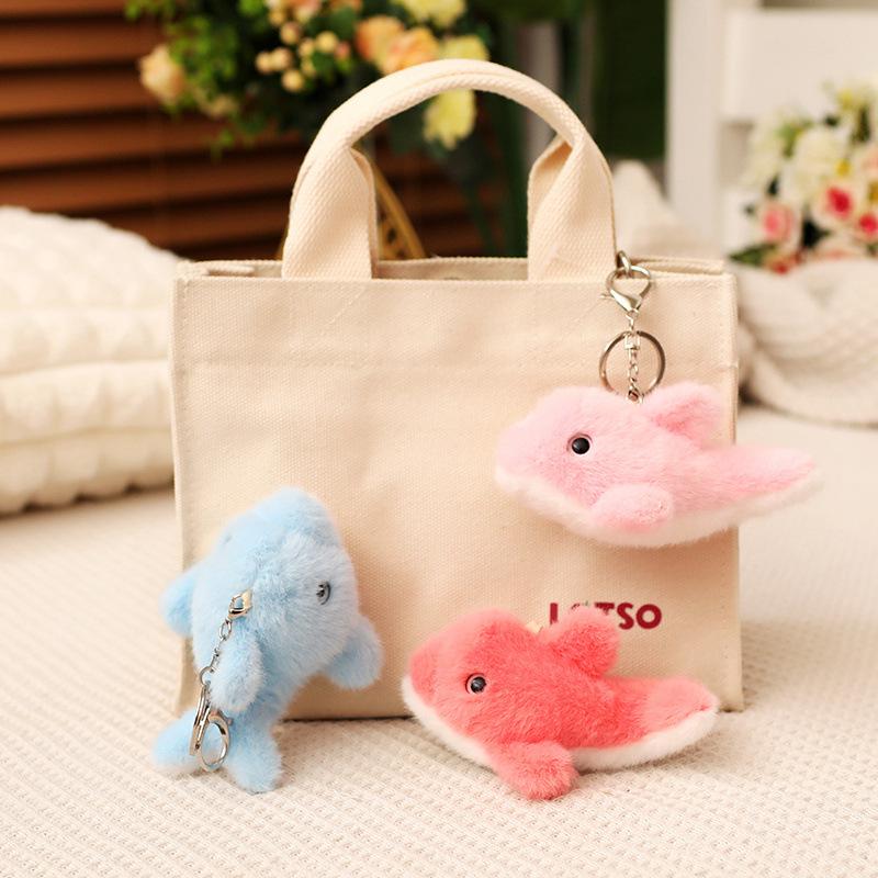 Cute Little Dolphin Doll Plush Toy Blue Dolphin Bracelet Girl Bag Keychain Small Pendant
