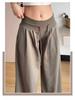 Women's Low Waist Retro Sweatpants: Loose, Slimming, Straight-Leg, Wide-Leg Design with Drawstring