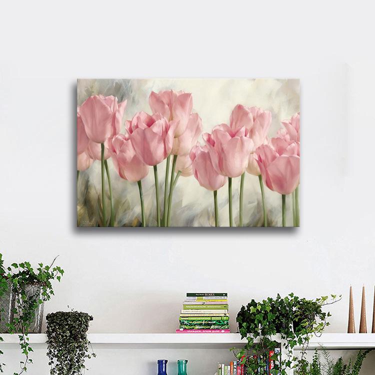 Tulip Plant Flowers Oil Painting Shop Front Home Decoration Hotel Hanging Decorative Painting Decoracion Salon Wall Art No Frame