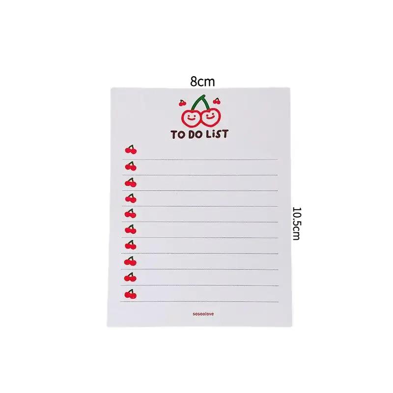 50 Sheets Per Book Cherry Stripe Notebook Sticky Notes Memo Course Notes Vocabulary Notebook Diary and Notebook
