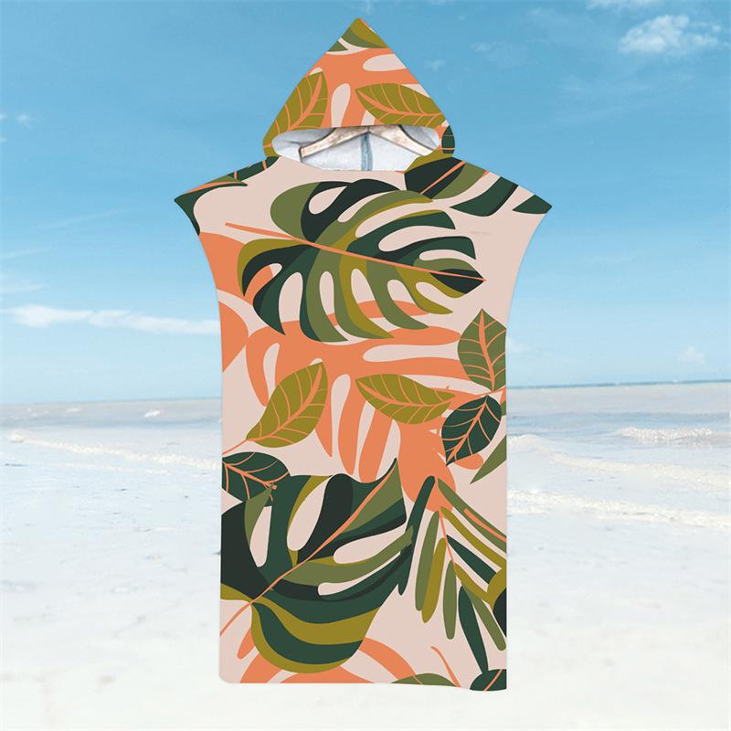 Microfiber Quick-Dry Hooded Beach Poncho Bathrobe for Adults