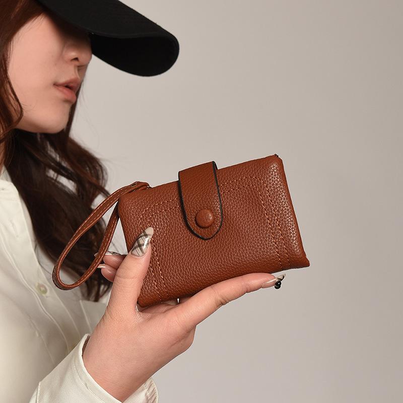 New textured short wallet large capacity fashionable folding small wallet multi-card card bag