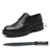 Neue Luxus Herren Brogues Leder Schuhe mit Absatz Männer Größenerhöhung Einlegesohle 8cm/10cm Schwarz Formell Business Hochzeit Arbeit Herrenschuhe