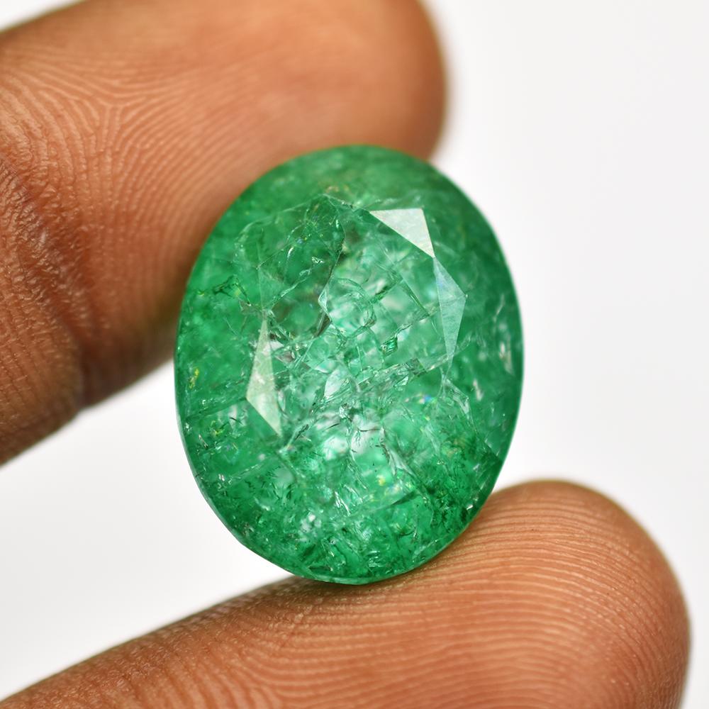 19x15mm CERTIFIED Oval Shape NATURAL Green Emerald Loose Gemstone FREE Delivery