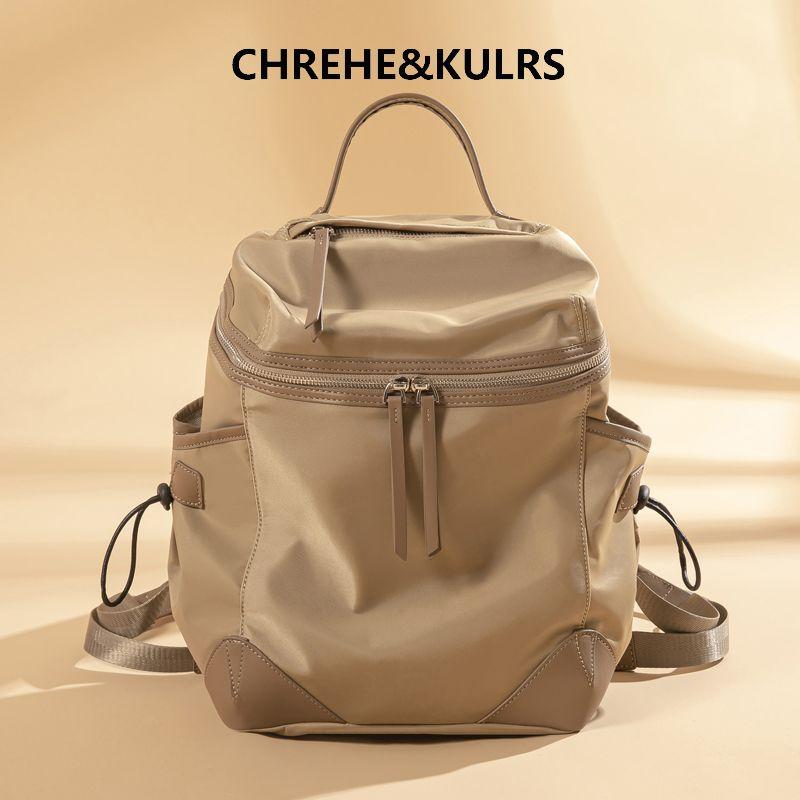 

Chrehe & Kulrs Рюкзак большой вместимости 2025 Новинка Модный компьютерный рюкзак Дорожная сумка Рюкзак для пешего туризма Рюкзак Khaki [counter genuine goods collection gift bag]]