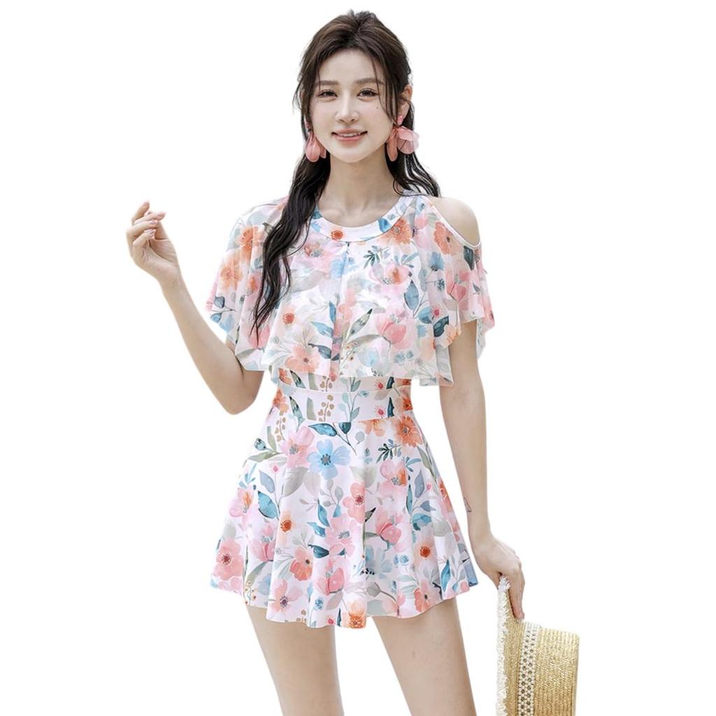 F.DYRAA Women's Swimsuit Dress Slimming Cover-Up Spa Resort Swimming Pool Three-Piece Set