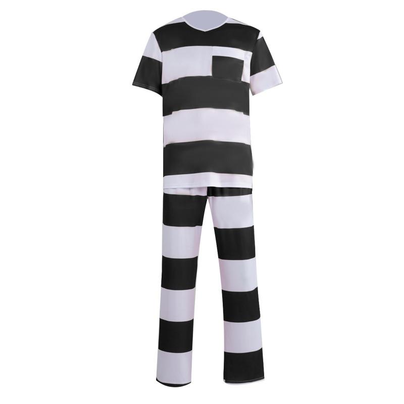 Halloween American Adult Men's and Women's Performance Costume Prisoner's Play Costume Orange Prisoner's Uniform C Uniform Factory