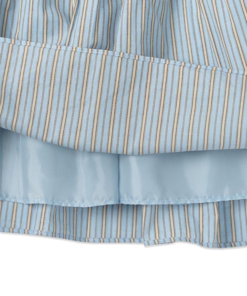 Without Summer Striped Flare Skirt_Sky Blue