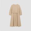 Women's Retro French Cinch-Waist 3/4 Sleeve Midi Dress