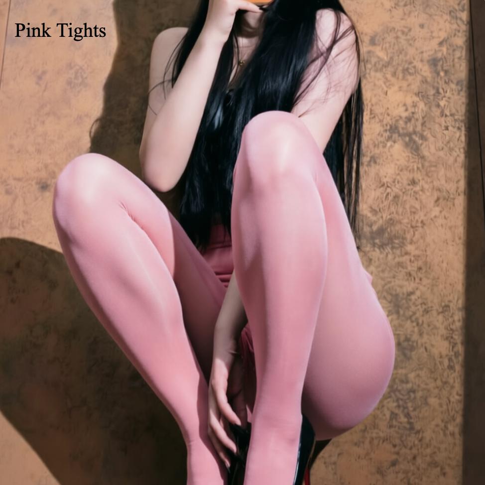 

Freedom Purple Oil-Shiny Closed-Crotch Pantyhose Silky Transparent Tights Underwear Thigh Hosiery Pink Body Stockings For Women One Size