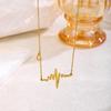Fashionable ECG Heart Pendant Necklace for Women - Elegant Titanium Steel Clavicle Chain, Light Luxury, Simple and Versatile.
