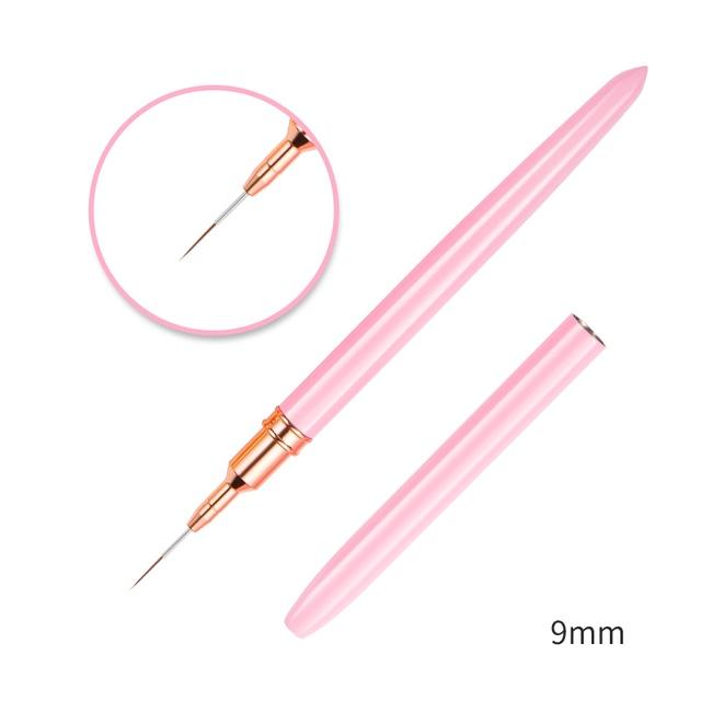 7/9/11/15/20mm Nail Art Liner Brush DIY Drawing Lines Stripe Flower Painting Pen Pink