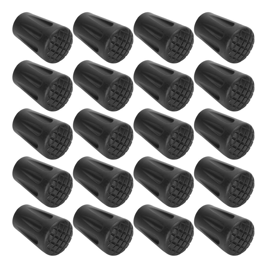 20pcs/Pack Heavy Duty Rubber Walking Stick Tips Ferrule Protectors Cane End Tips