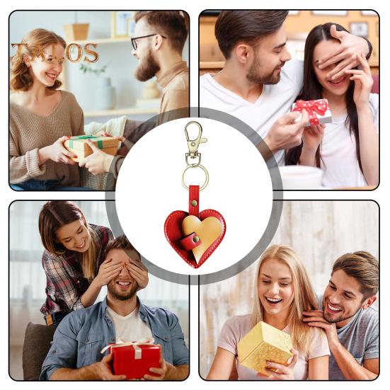 Håndlaget Fuskepels Hjerte Nøkkelring Lykke til Dekorativ Kjærlighetsanheng Nøkkelring Vesker Ryggsekker Biler Tilbehør