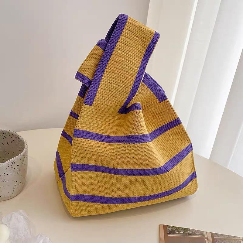 Square Rhombus Rhombus Stripe Geometric Knitted Gift Bag Handbag Handbag Handbag Tote Bag