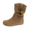 Retro Flat-bottomed Suede Stacking Boots Autumn New Soft-soled Non-slip Short Boots Maillard Western Cowboy Boots