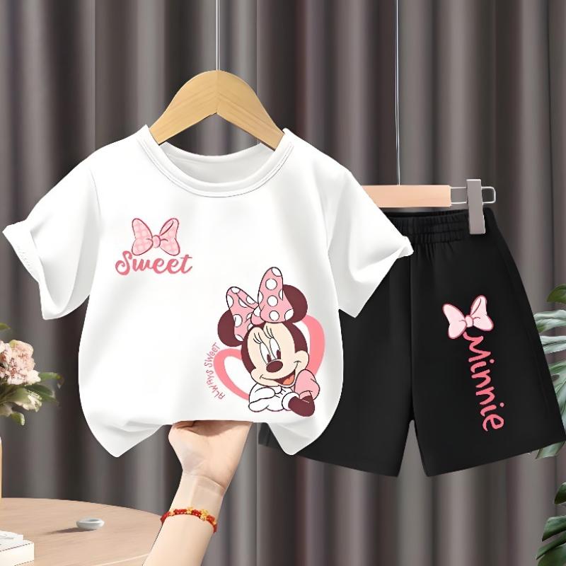

Children s T Shirt and Shorts Two Piece Set Girls O Neck Short Sleeve Top Suit Kids Casual Outfits Summer Breathable Shorts Sets 100