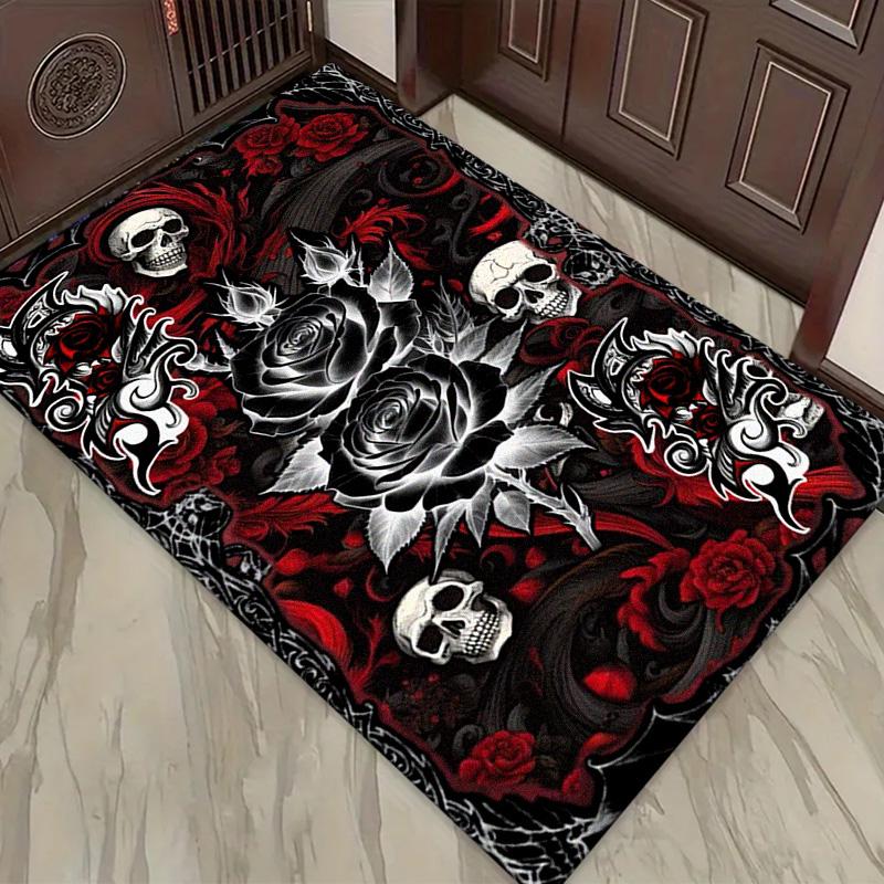 Gothic Skull Carpet Rug for Living Room Bedroom Home Sofa Decoration,Kids play Non-slip Floor Mat