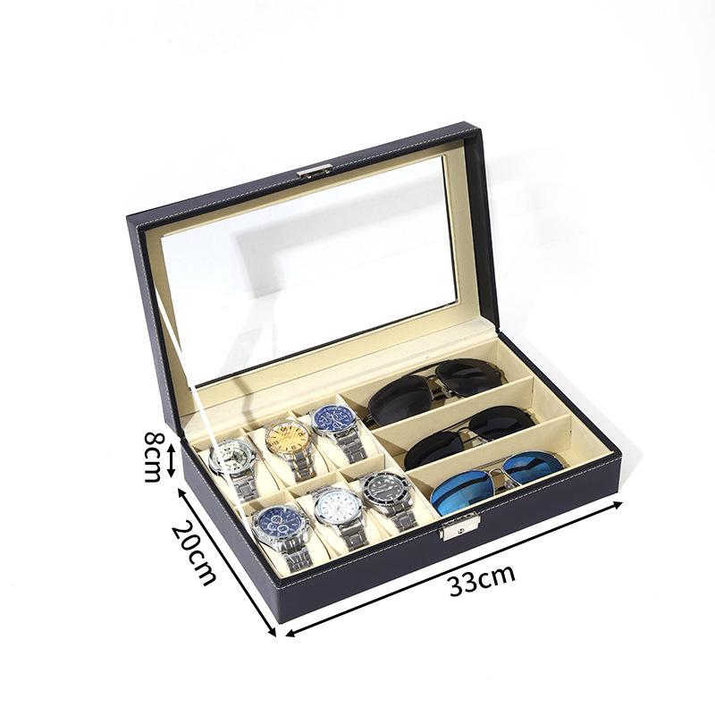 Delesys 2/3/4/5/6/8/9/10/12/20 Slots Household Multi Functional Watch And Jewelry Storage Box Pu Leather Watch Display Case