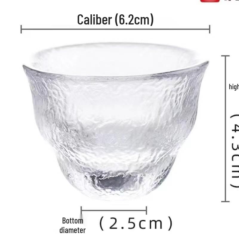 Japanese Crystal Glass Kung Fu Tea Cup with Gold Painting - Small Tasting Bowl