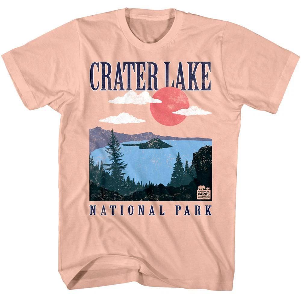 Crater Lake Sunset Men s T Shirt Mount Mazama Wizard Island Cascade Mountains S