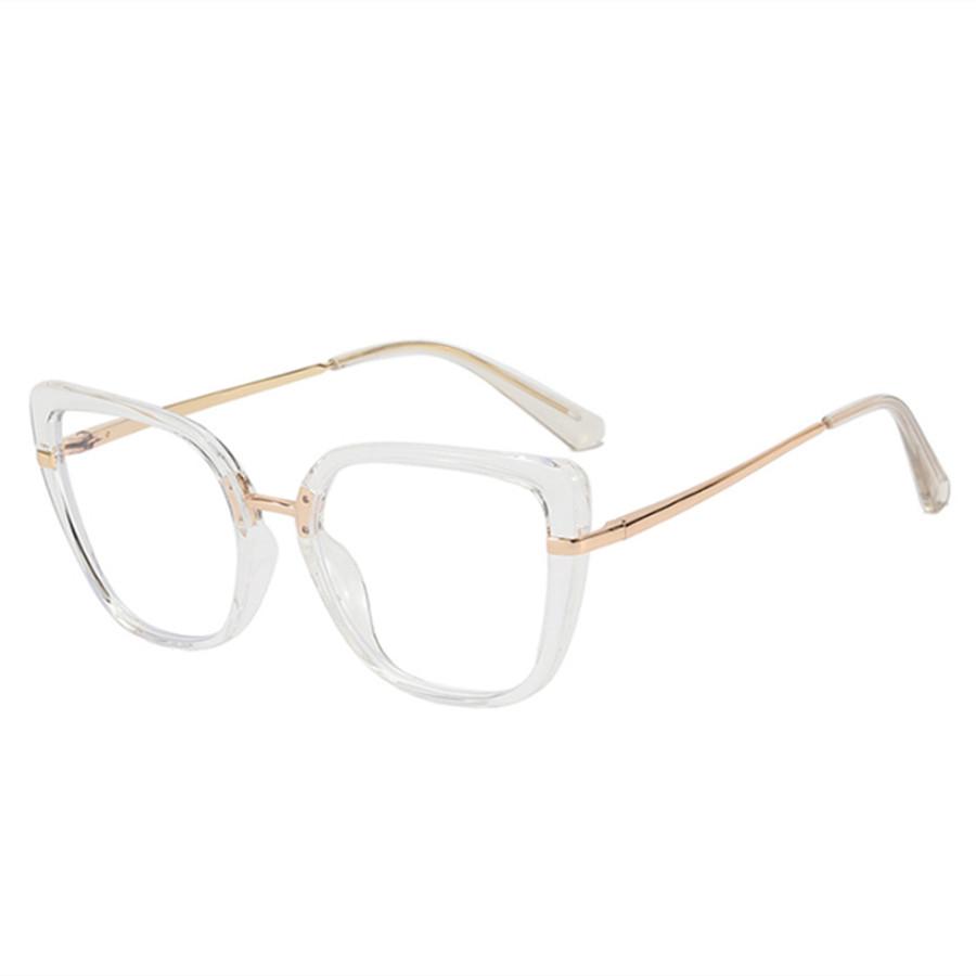 New Retro Cat Eye Women Anti Blue Light Glasses Frame Fashion Designer Thin Face Flat Mirror Clear Reading Top Quality Ins Trend