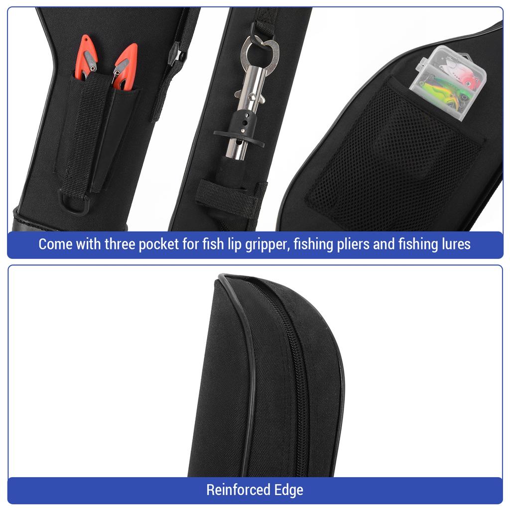 Large Tackle Bag Waterproof Fishing Rod Bag 1.3m 1.5m Fishing Pole Protective Pouch Hard Shell