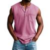 Men's Summer Solid Color Pocket Sports Buttons Vest Men's Sports Casual Vest