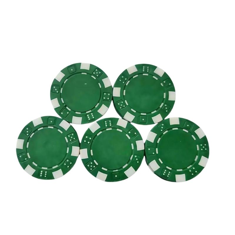 

25 шт. Пластикові Казино Покерні Фішки Рулетки Гра Бінго Фішка 11.50г Навчальна Монета Лічильники для Рахування Покерна Фішка Міцна зелений