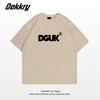 Large size fat MM American retro design letter short-sleeved T-shirt women's loose and thin versatile couple half-sleeved top