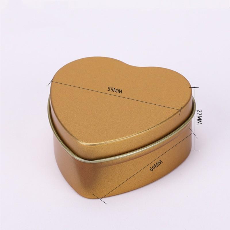 1Pc Heart Shape Aluminum Tin Jar for Cream Balm Nail Candle Cosmetic Container Refillable Tea Cans Metal Box Candy Packaging Box