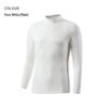 Unisex White Long-Sleeve Thermal Top - Korean Style Half Turtleneck for Autumn/Winter