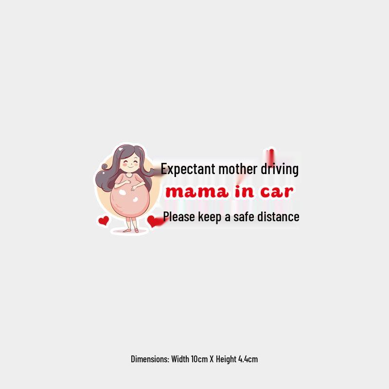 Pregnant Driver Warning Sticker: Please Keep Distance - Creative Car Rear Window Decoration