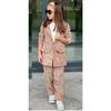 Girls' Velvet Cool Elegant 3 Piece Jacket Set 9068 Mink