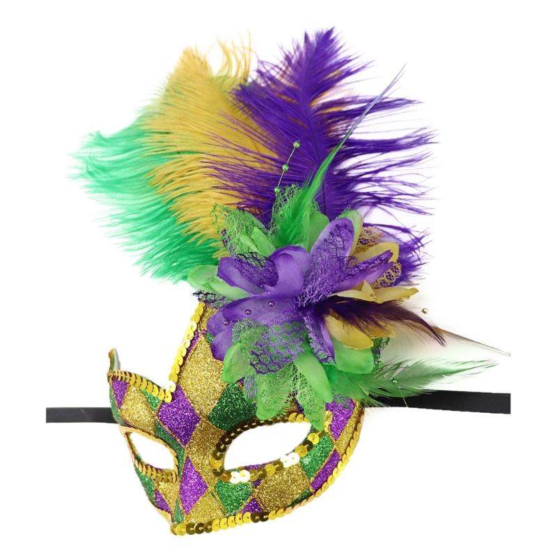 Mardi Gras Masquerade Masks Mardi Gras Party Masks Plastic Texture Festival Masks for Theme Parties and Festival Event