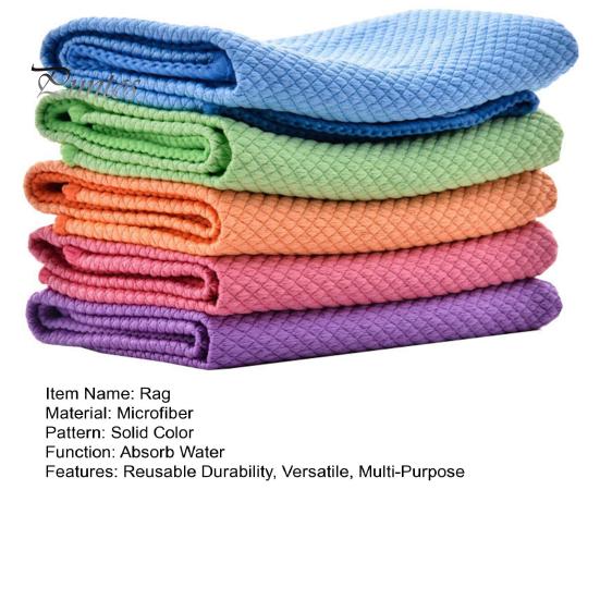 1/5Pcs Rag Cleaning Clothes 30*40cm Streak-Free Lint-Free Polishing Reusable Durable Fish Scale Pattern Kitchen Dishwashing Clothes